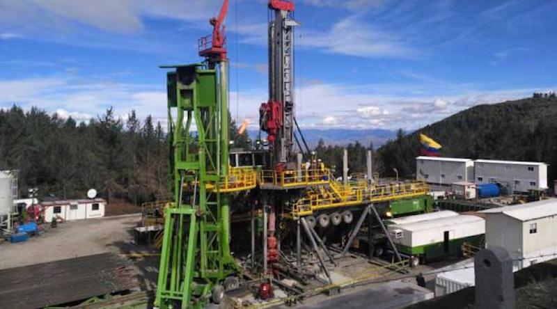 Plataforma de perforación en sitio en Chachimbiro, Ecuador (fuente: CELEC)