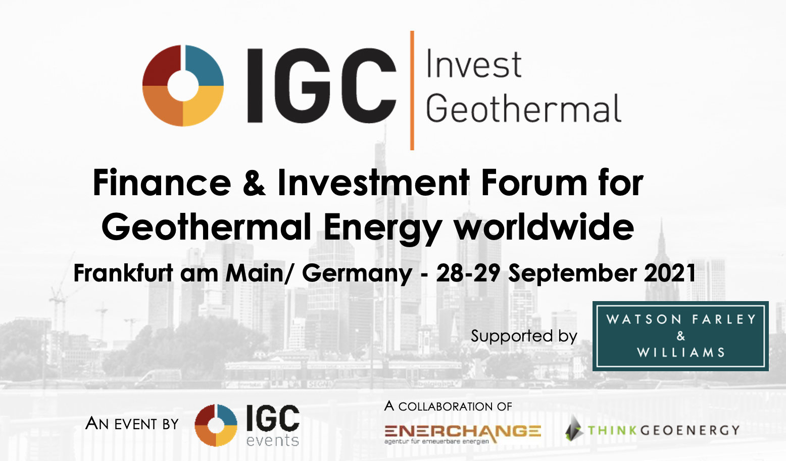 IGC Invest Geothermal, Frankfurt / Deutschland-28.-29. September 2021