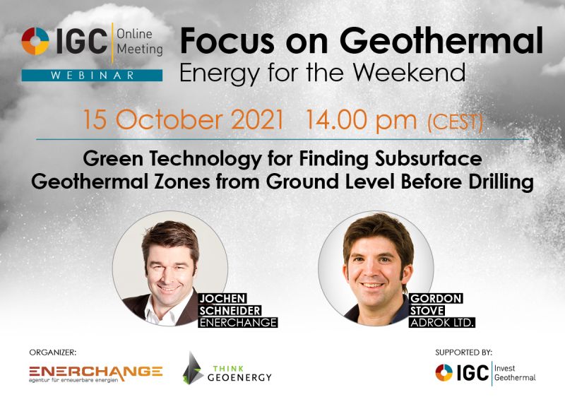 Webinar – Technology to find geothermal zones before drilling, Oct. 15, 2021