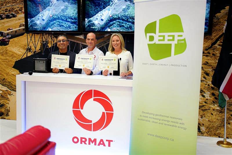 DEEP and Ormat sign partnership for 5-MW geothermal project in Canada