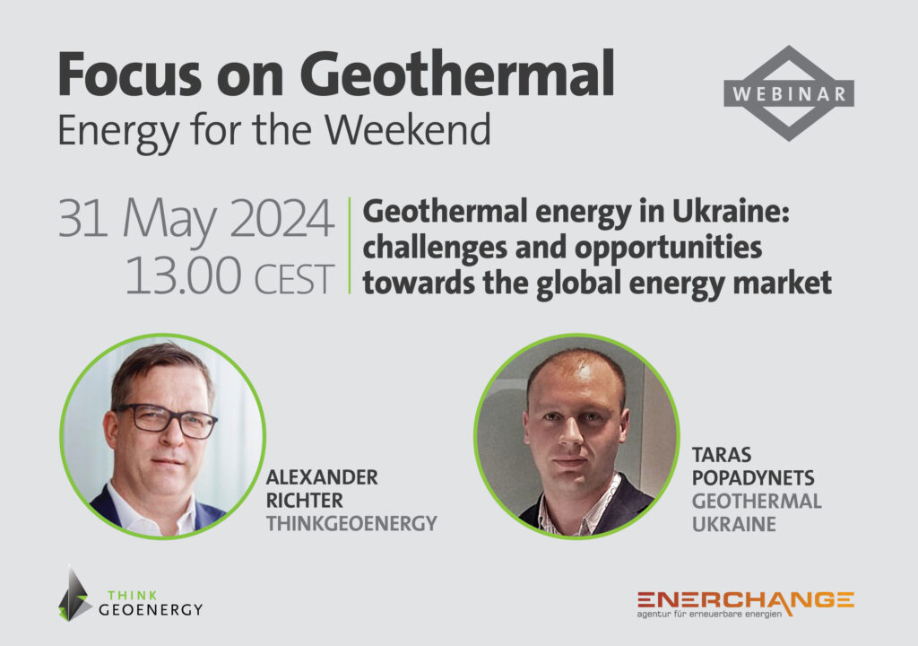 Webinar – Geothermal in Ukraine; challenges and opportunities, 31 May 2024