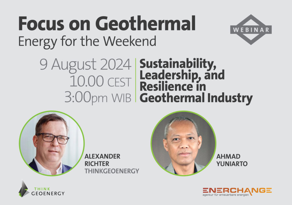 Webinar – Sustainability, leadership, resilience in geothermal, 9 August 2024