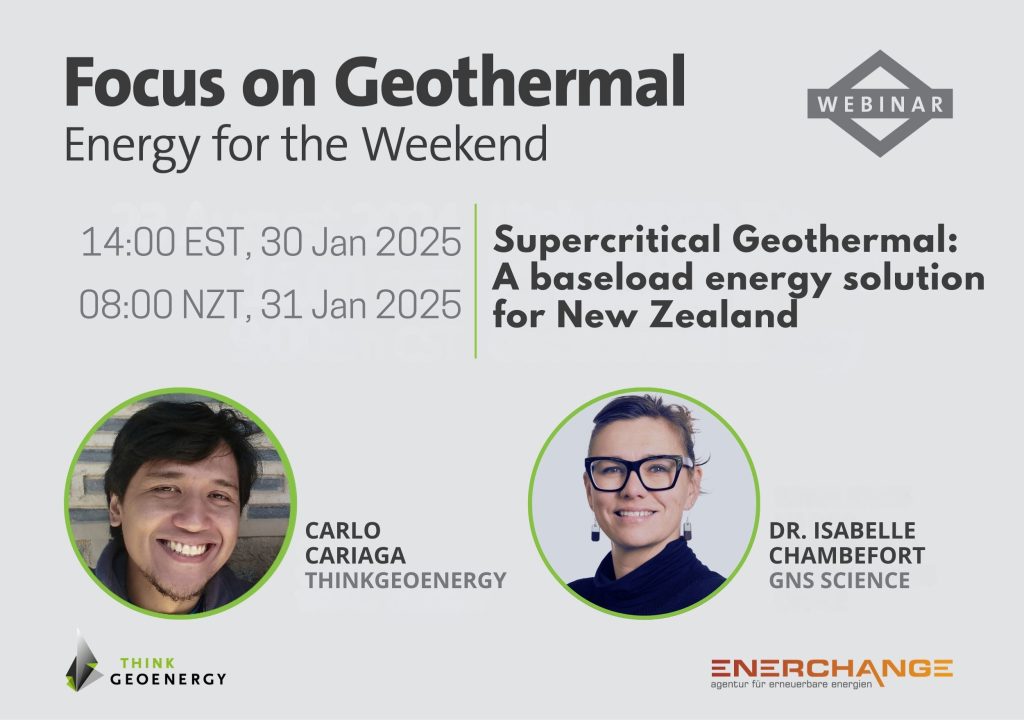 Webinar – Supercritical geothermal as baseload energy in New Zealand, 31 January 2025