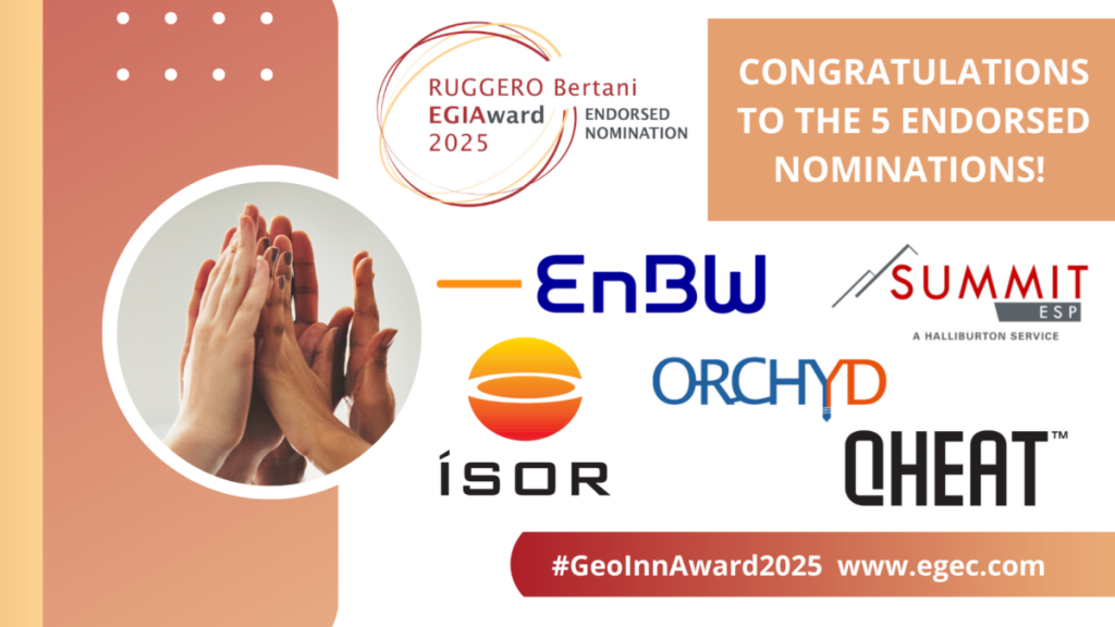 EGEC announces nominations for 2025 Ruggero Bertani geothermal innovation award