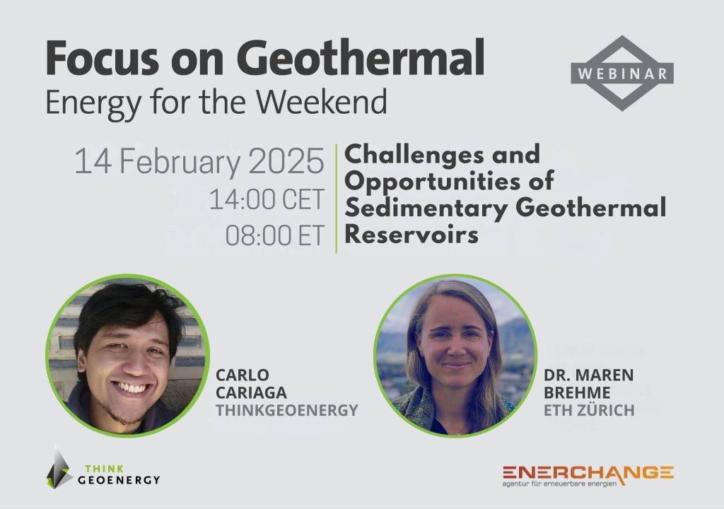 Webinar – Challenges & opportunities of sedimentary geothermal reservoirs, 14 February 2025